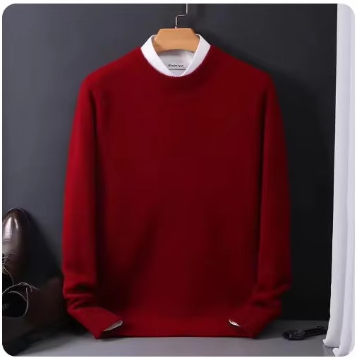 Amawinc Pull Homme Classique En Cachemire Et Laine Col Rond Bleu Marine Confort Raffiné Pour Une Chaleur Douce