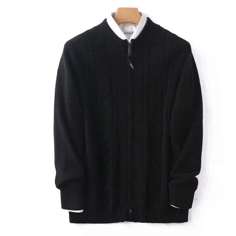Tricot Col Montant Zippé En Mélange Cachemire Et Laine 35 Pour Cent Cachemire 65 Pour Cent Laine