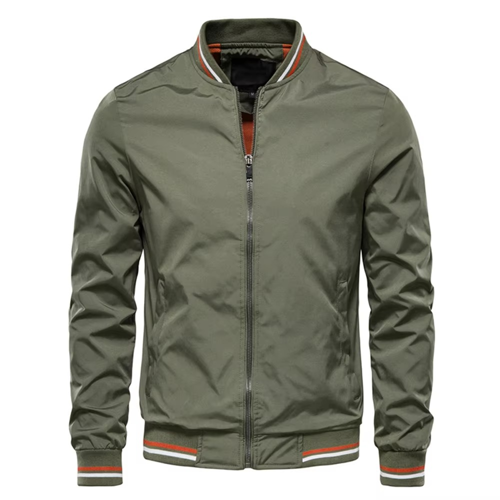 Veste Bomber Homme Slim Fit Noir Léger Pour Toutes Saisons Amawinc Élégante et Moderne