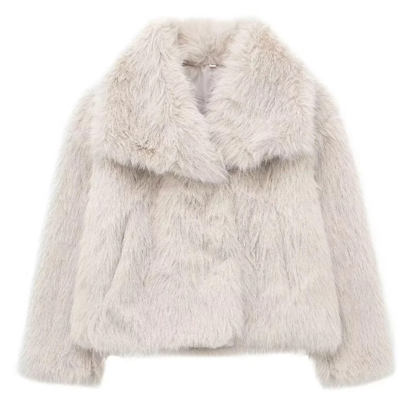 Manteau En Fausse Fourrure Pour Femme Avec Col Relevé Et Texture Pelucheuse Pour Automne Et Hiver