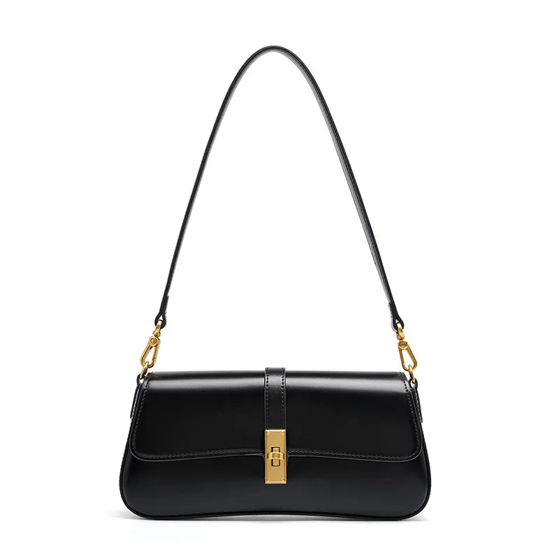Sac Bandoulière En Cuir Véritable Amawinc Polyvalent Épaule Ou Bandoulière Ferrures Dorées Intemporelles