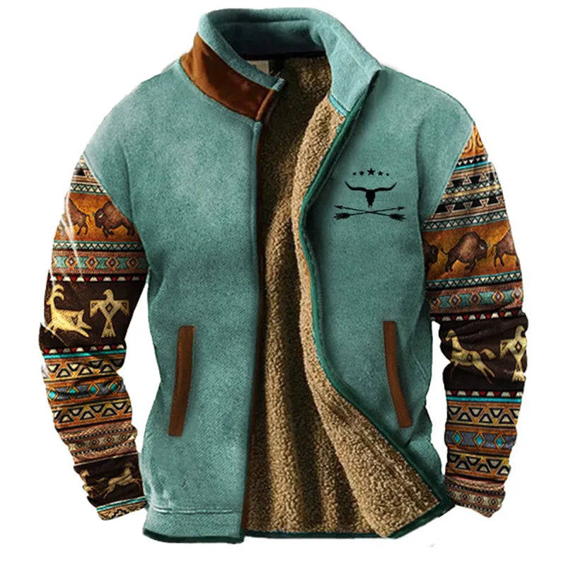 Veste Polaire Sherpa Doublée Pour Homme À Blocs De Couleur Avec Fermeture Éclair Et Poches Coupe Décontractée