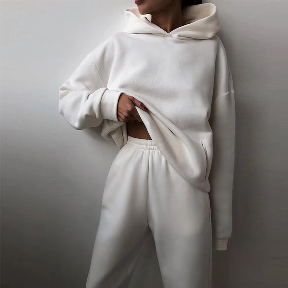 Survêtement Femme Capuche Oversize Et Joggers En Coton Doux Pour Un Confort Décontracté