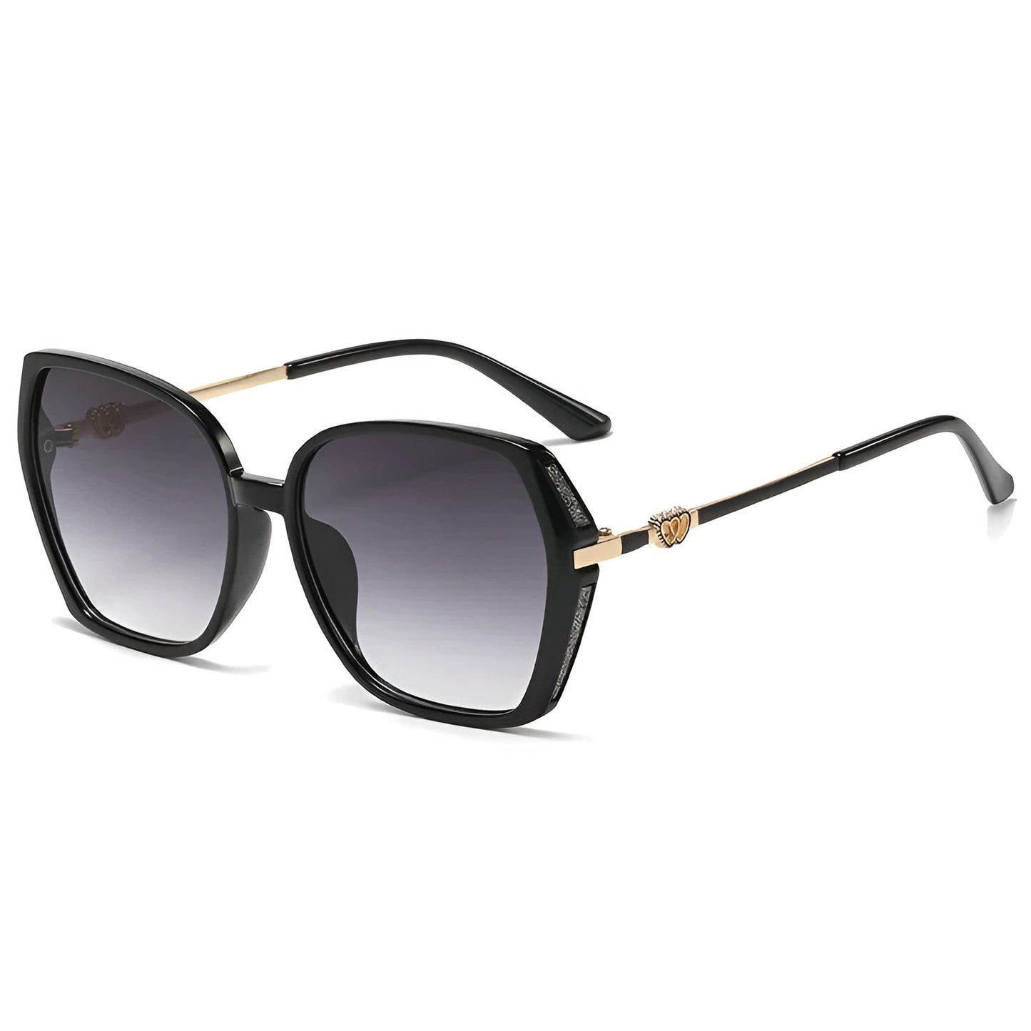 Odeza Lunettes De Soleil Gradient Oversize Avec Monture Alliage Métallique Et Verres Dégradés