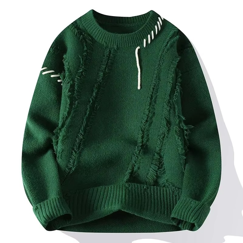 Pull Tricot Déchiré Streetwear Amawinc Pour Homme 2025 Hip Hop Chaud Pour Hiver Et Automne Et Confort
