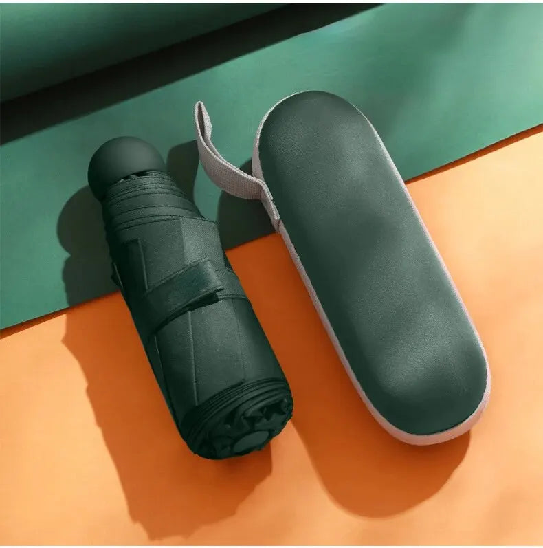 Ombrelle Capsule Mini Ultra Portable Pour Soleil Et Pluie Avec Protection Puissante En Poche