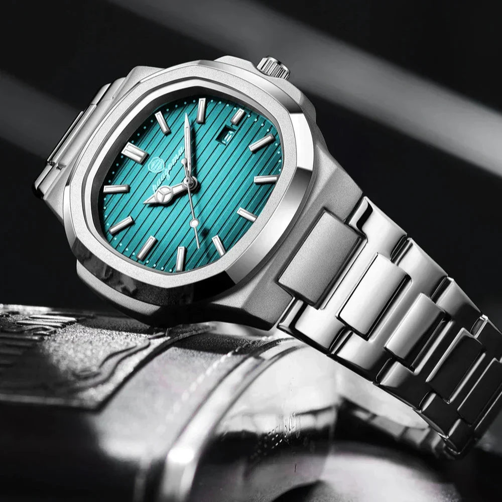 Montre Homme Amawinc Foundation Acier Inoxydable Mouvement Quartz Étanche Aiguilles Lumineuses Date