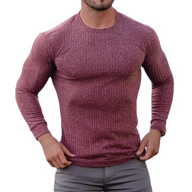 Amawinc Tee Shirt Homme Automne Manches Longues Séchage Rapide Tissu Léger pour Fitness Activité Physique