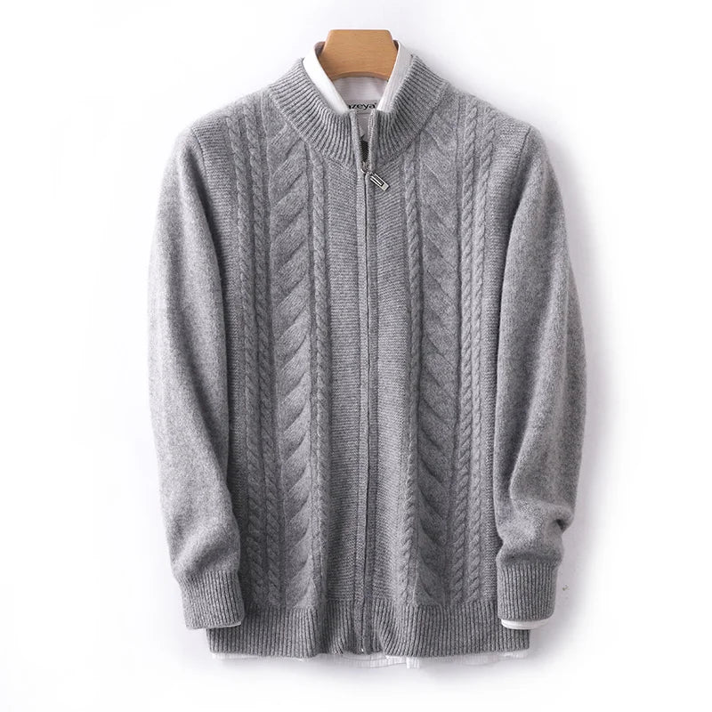 Tricot Col Montant Zippé En Mélange Cachemire Et Laine 35 Pour Cent Cachemire 65 Pour Cent Laine
