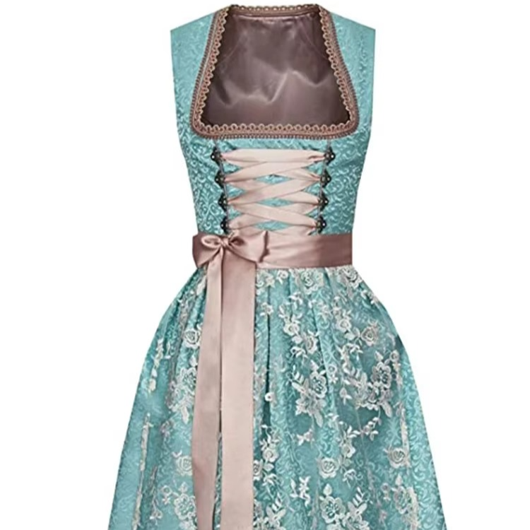 Robe Dirndl Bavaroise Traditionnelle Pour Femme Oktoberfest Costume Festif Amawinc