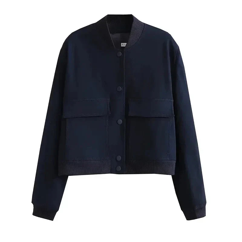Ella Veste Bomber Femme Décontractée Avec Poches Polyvalente Et Tendance Pour Toutes Saisons