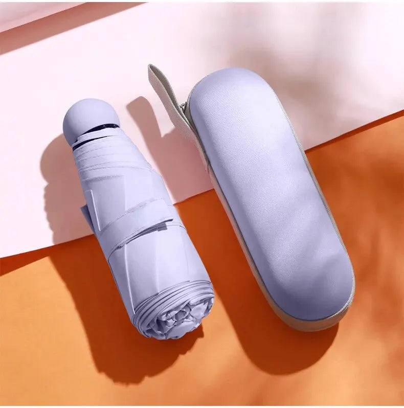 Ombrelle Capsule Mini Ultra Portable Pour Soleil Et Pluie Avec Protection Puissante En Poche