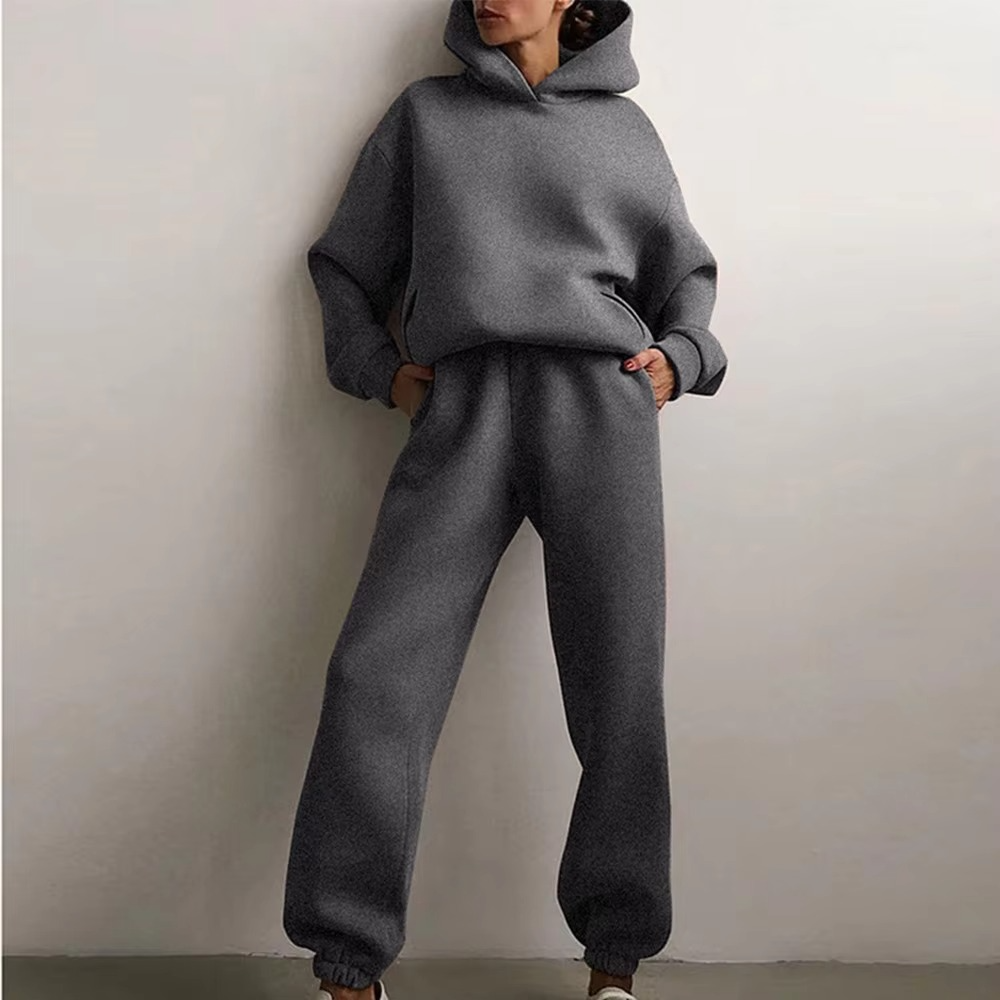 Survêtement Femme Capuche Oversize Et Joggers En Coton Doux Pour Un Confort Décontracté