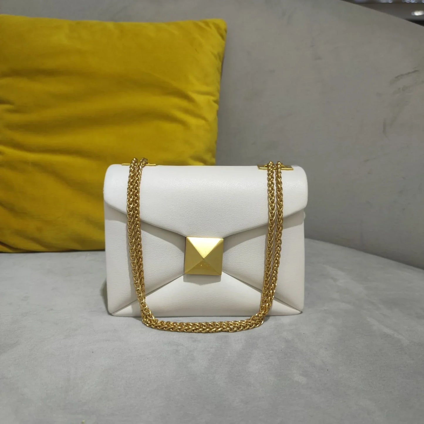Amawinc Luxe Sac Bandoulière En Cuir Avec Clous Détails Et Chaîne Polyvalente Jour Nuit