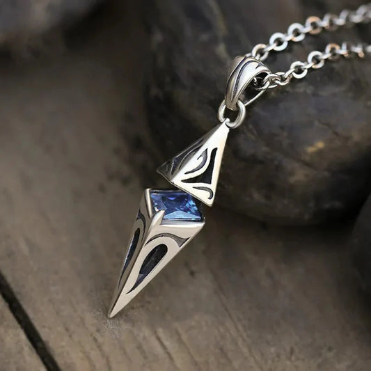 Callum Angular Blue Stone Necklace - Amawinc