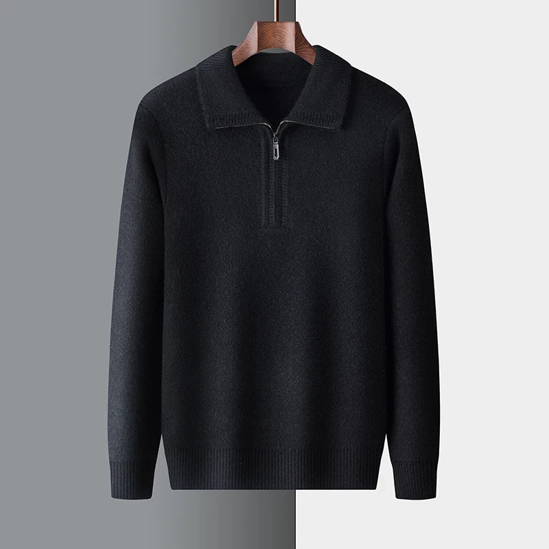 Pull Homme En Maille Douce Coupe Regular Avec Zip Court Et Col Plat Nordisk Flair Par Amawinc