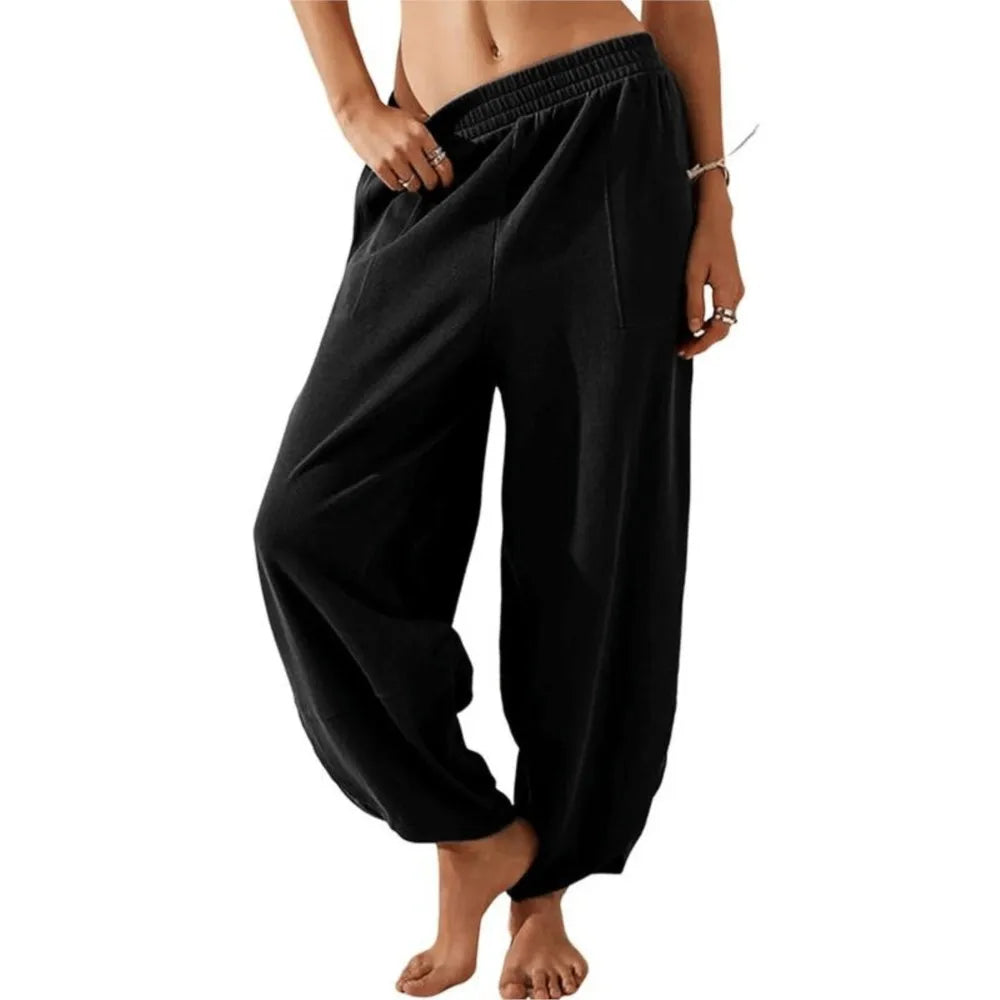 Sophia Pantalon À Jambe Large Évasée Confortable Élastique Léger Pour Printemps Automne