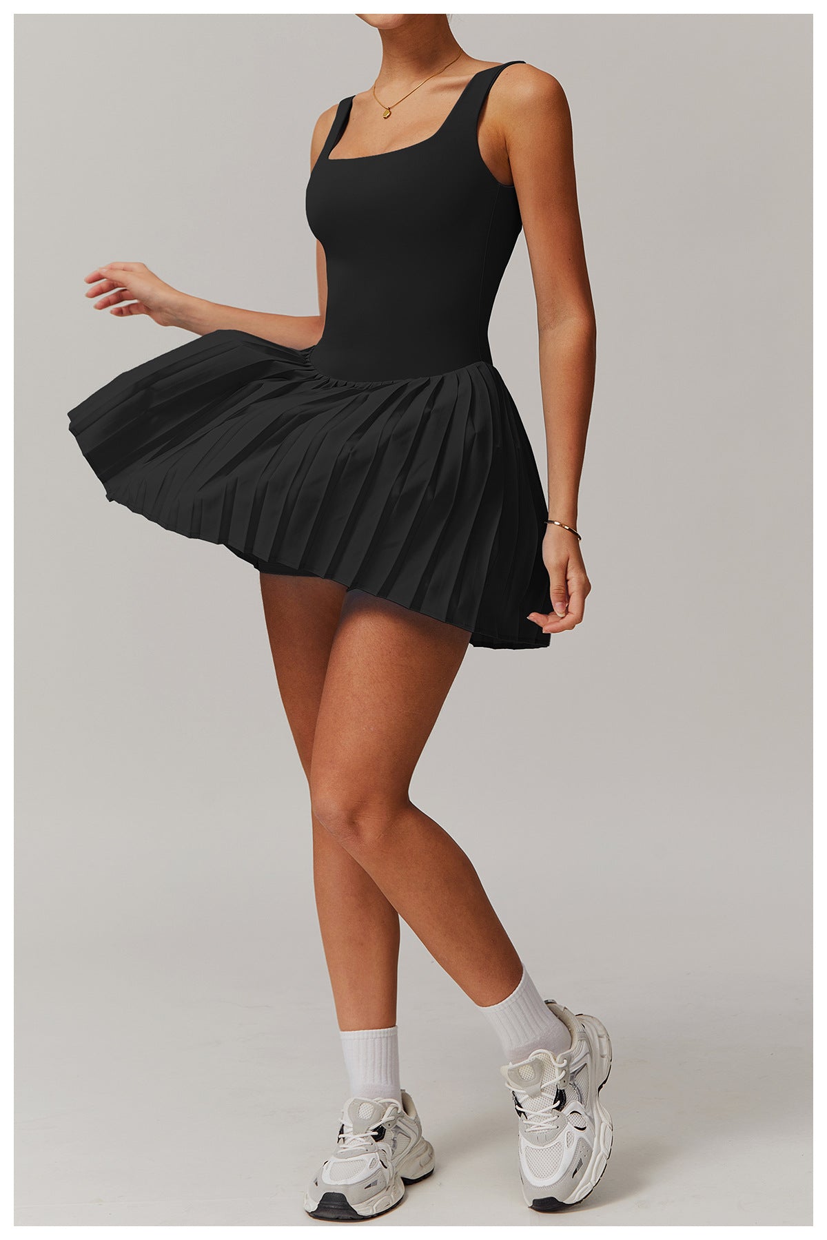 Robe Sans Manches Motion Active Pour Tennis et Fitness Respirante en Polyester Élastique