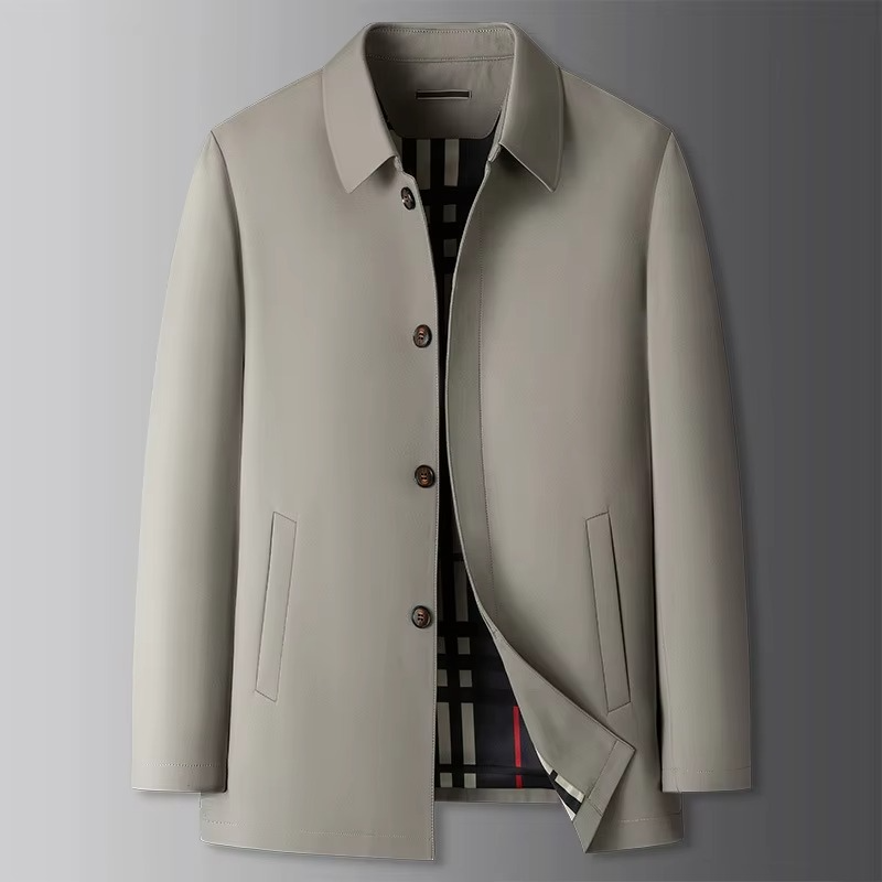 Manteau Long Trench Pour Homme Grande Taille Printemps Et Automne Style Décontracté Et Chaleur