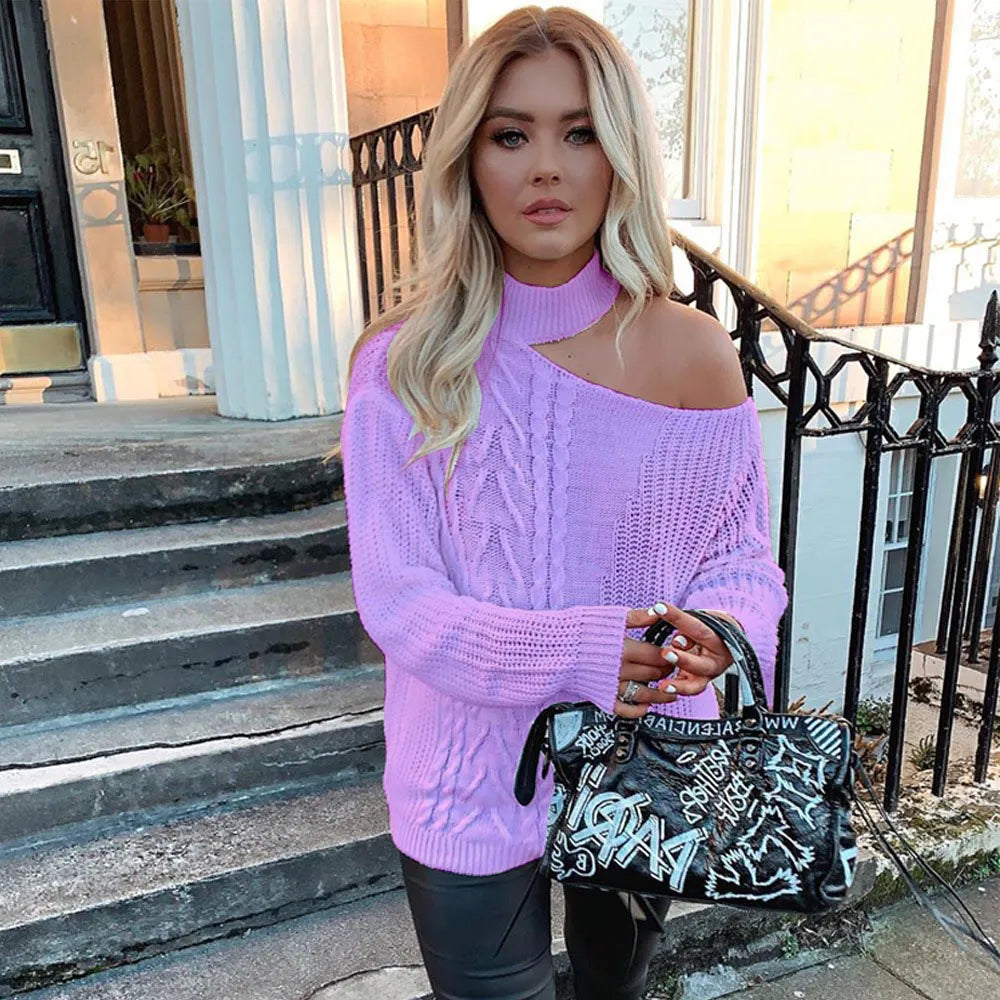 Dell Pullover mit freiem Ausschnitt gestrickt