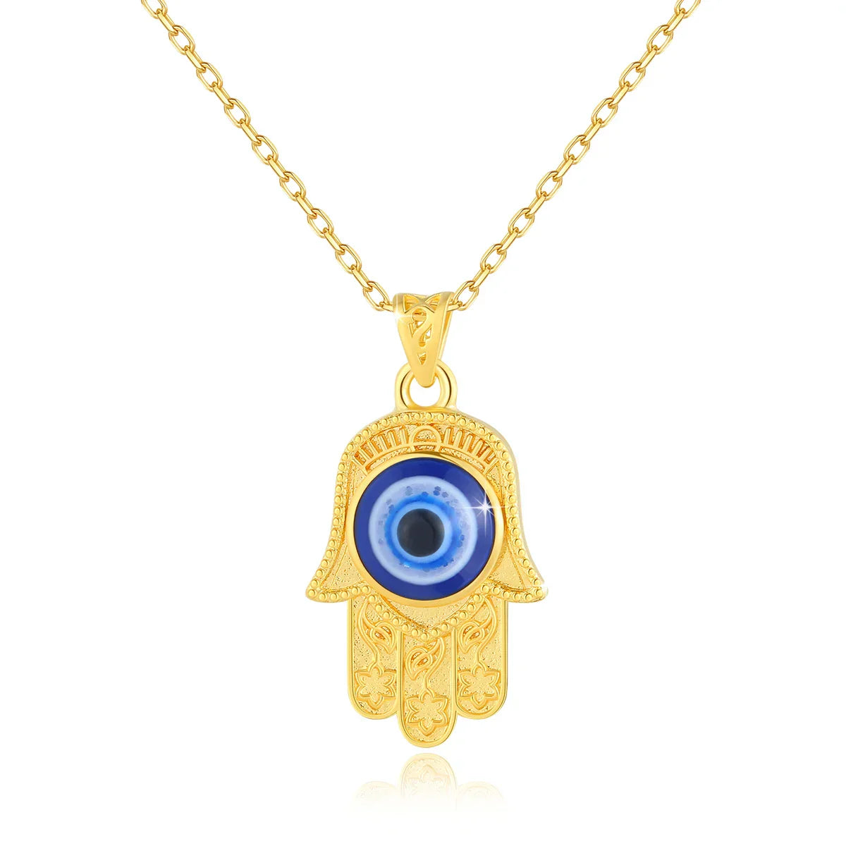 Collier Oeil Protecteur Or 18K Fortuna Véritable Or Jaune Avec Design Raffiné Élégant Et Unique