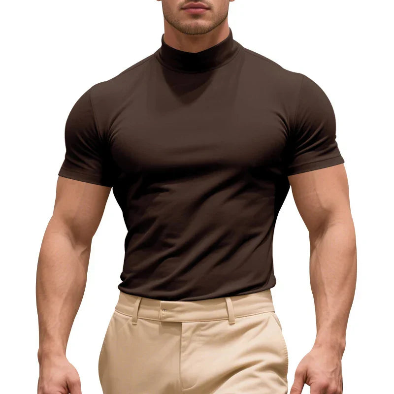 Tee Shirt Slim Fit Caston En Coton Stretch Respirant À Manches Courtes Pour Été Confortable