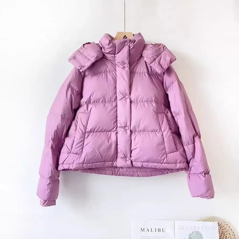 Amawinc Veste Duvet Pour Femmes Hiver Capuche Amovible Manteau Puffer Épais Pour Confort Et Isolation Élevée