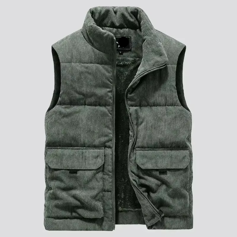 Gilet Sans Manches Pour Homme En Laine Mélangée Rembourré Chaud Isolation Plus Tailles Jusqu'à 6XL