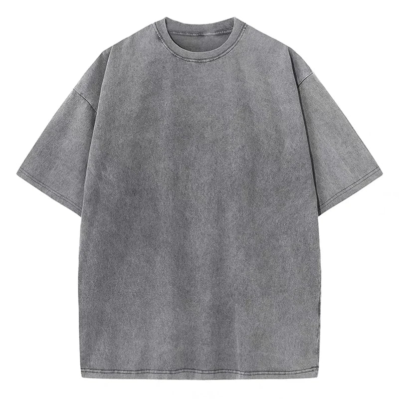 Bravon T Shirt Rétro En Coton Épais Lavé Coupe Large Oversize Pour Un Look Décontracté