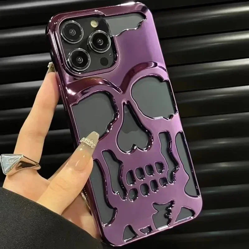 Phantom Edge Coque iPhone Fibre de Carbone Crâne 3D Coupes Précises Protection Robuste Dissipation Thermique