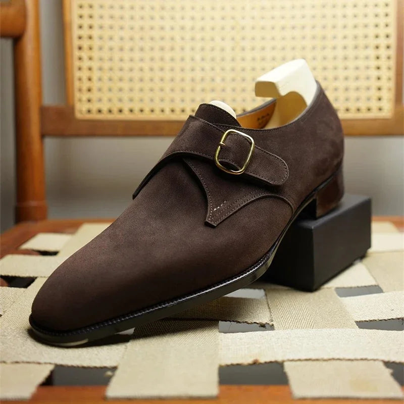 Dunkelbraune Herren-Wildlederschuhe von hoher Qualität