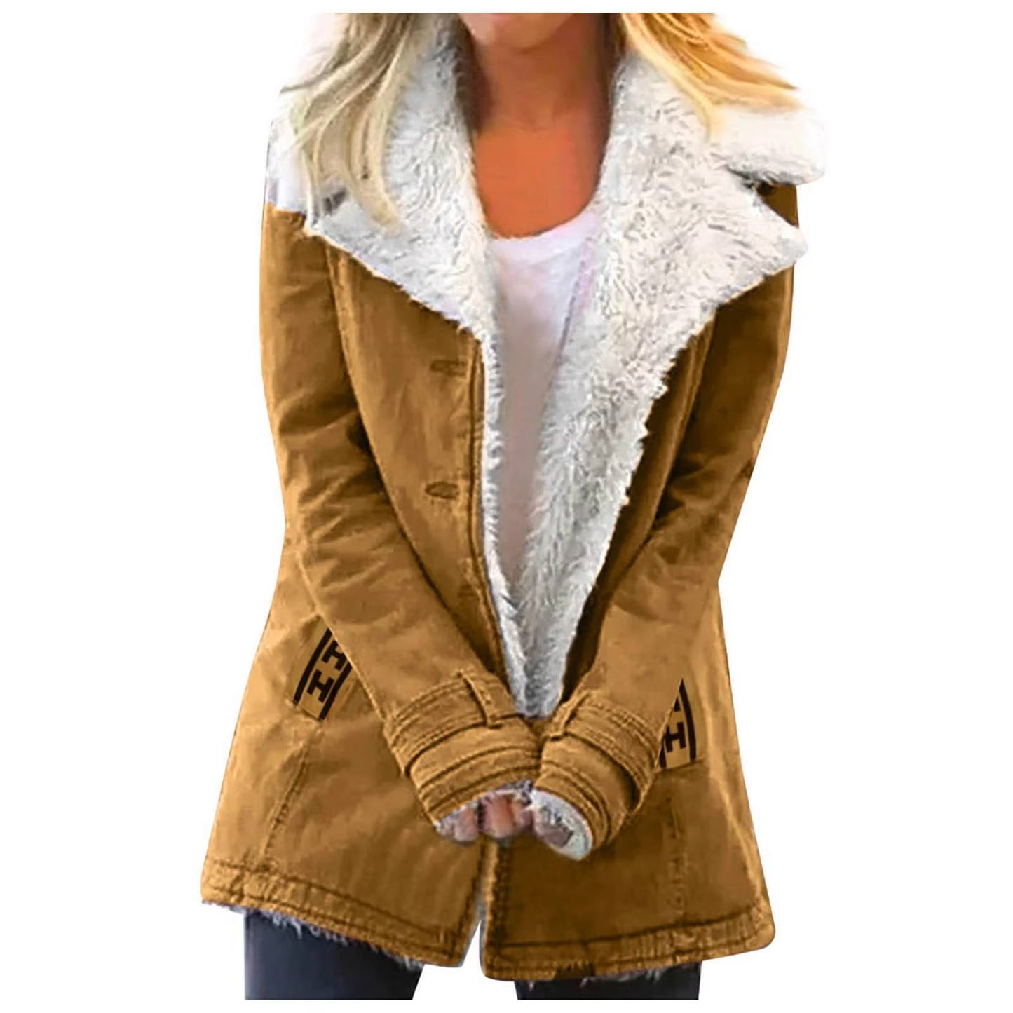Amawinc Veste Polaire Grande Taille Avec Boutons Pour Femmes Col Et Poches Confortable Élégante Polyvalente