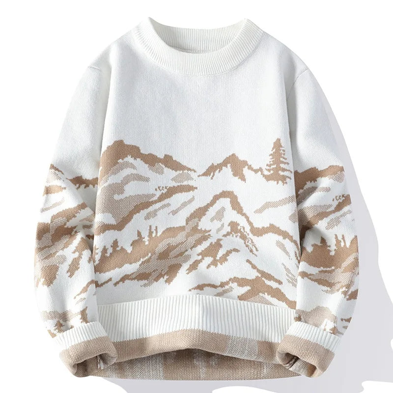 Pull Tricot Artisan Avalon Imprimé Vintage Pour L Hiver Confortable Bord Côtes Durables Décontracté Respirant
