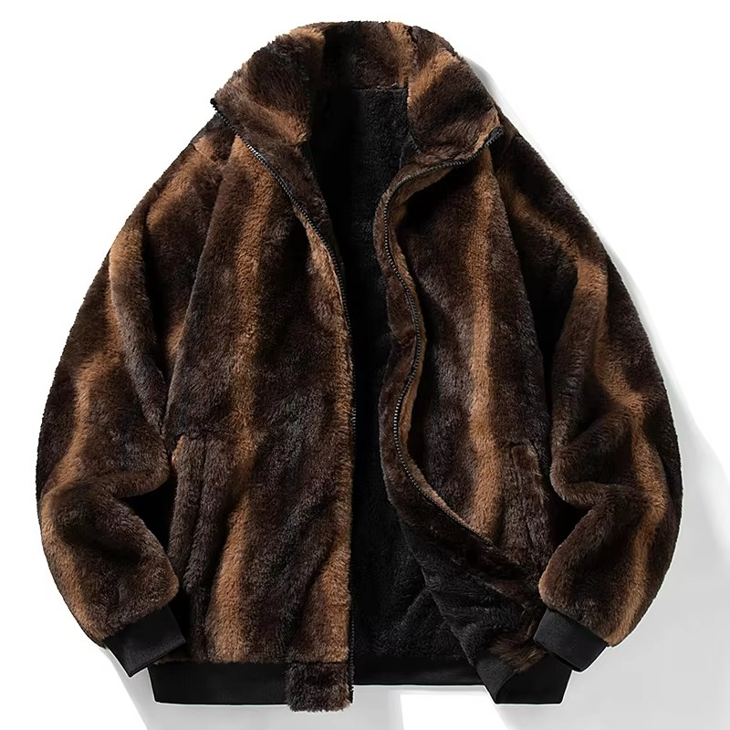 Amawinc Veste Zip Thermique Doublée Polaire Unisexe Chaude Pour Temps Froids Hiver 2025
