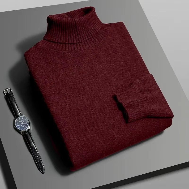 Pull Col Roulé Homme Premium Maille Haute Densité À Manches Longues Coupe Slim Pour Chaleur Quotidienne Et Style Moderne