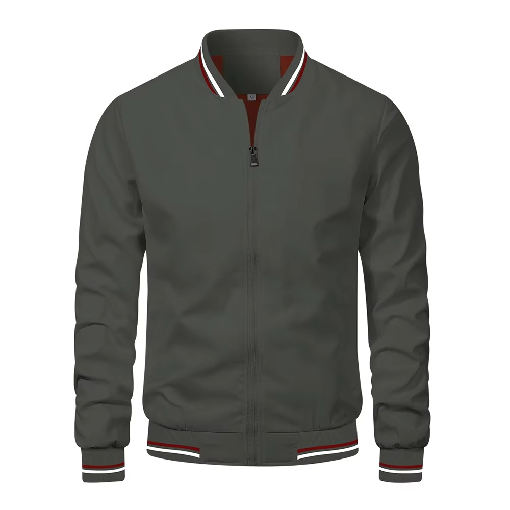 Veste Bomber Homme Slim Fit Noir Léger Pour Toutes Saisons Amawinc Élégante et Moderne
