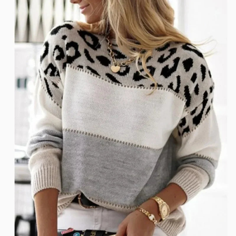 Daisy Pull Femme En Cachemire D Hiver Avec Col Roulé Et Motif Bloc De Couleurs Moderne