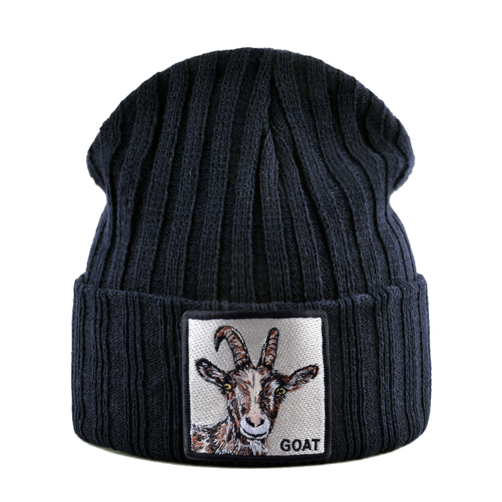 Bonnet Tricot Predator Avec Patchs Animaux Sur Le Devant Et Bord Côtelé Rabattable Pour Plus De Texture Et Confort