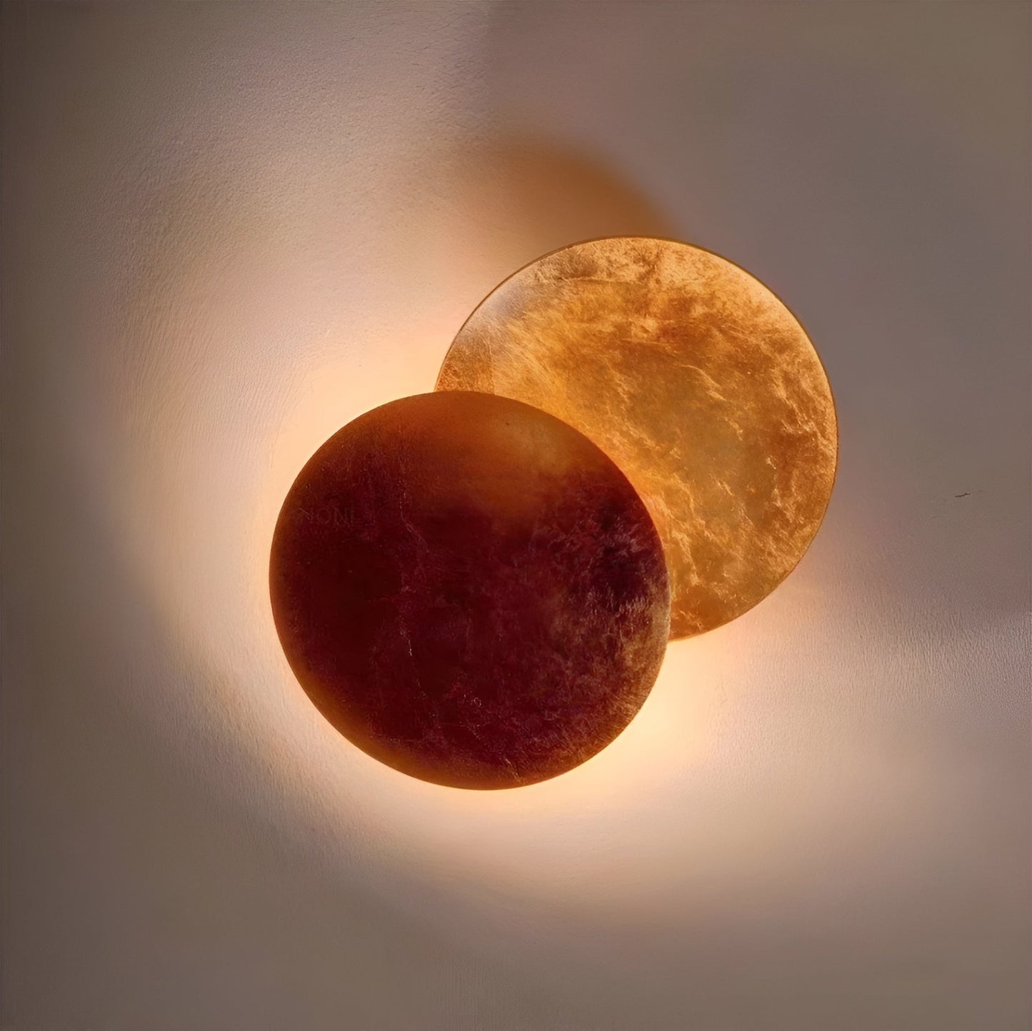 Lampe Murale Ambiance Chaude Éclipse Solaire Cercle Doré Inspirée Du Ciel Pour Salon