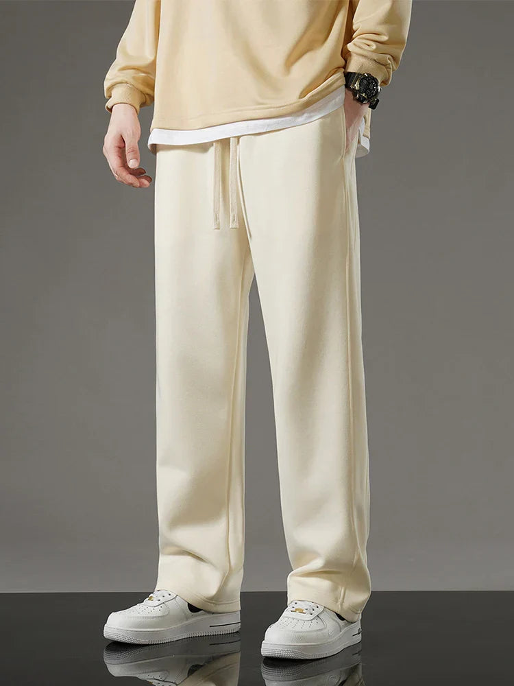 Pantalon De Survêtement En Mélange De Coton Coupe Décontractée Avec Taille Ajustable Lavable En Machine Pour Le Lounge
