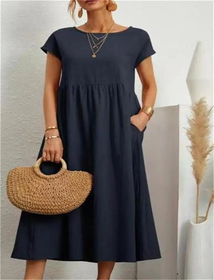 Damen-Midikleid mit komfortabler, strukturierter Brustpartie