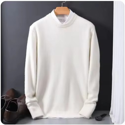 Amawinc Pull Homme Classique En Cachemire Et Laine Col Rond Bleu Marine Confort Raffiné Pour Une Chaleur Douce