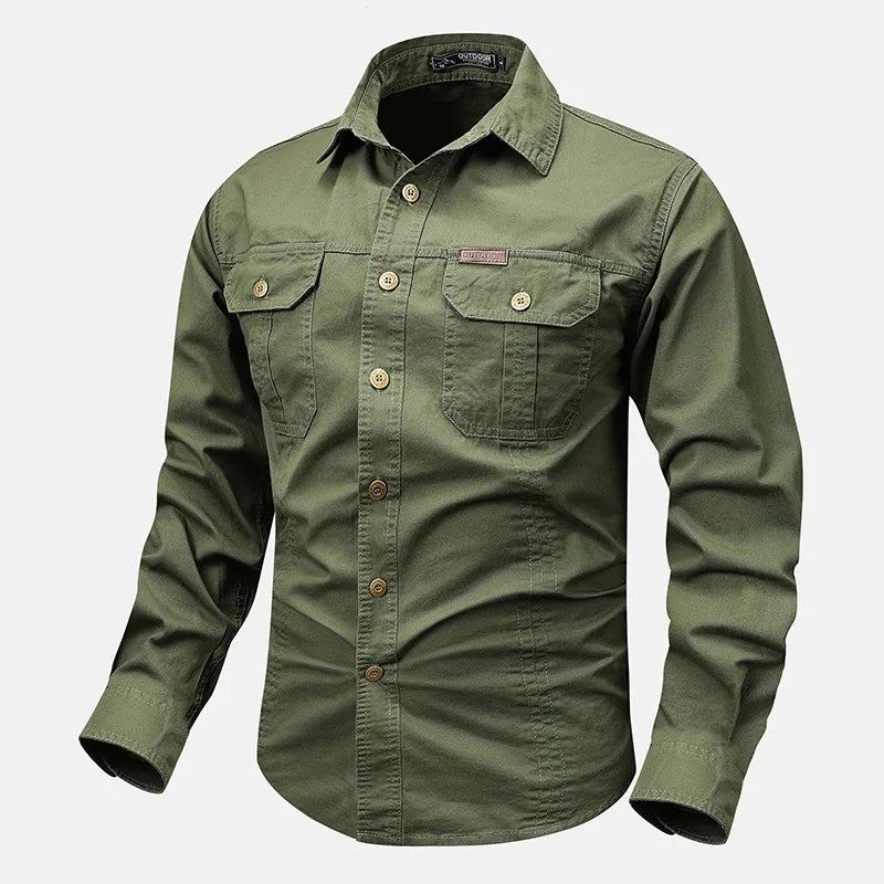 Chemise Homme Gabriel Outdoor Boutonnée Avec Poches Utilitaires Et Tissu Durable Amawinc Pour Randonnée
