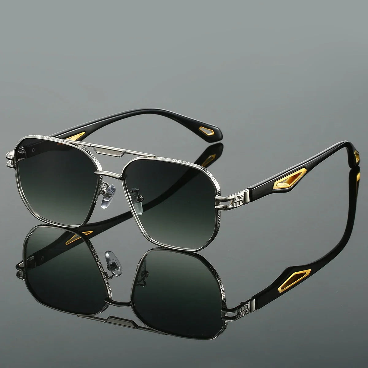 Lunettes De Soleil Carvo Bruni Avec Monture En Alliage Et Double Pont Design Vintage UV400 Protection