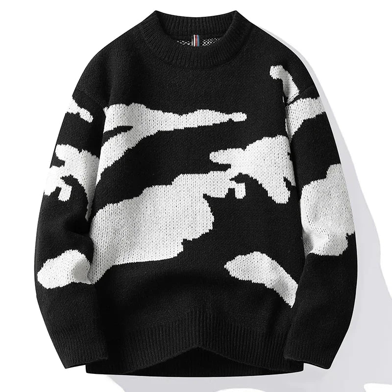 Pull En Tricot À Manches Longues Nimbus Motif Nuages Pour Confort Quotidien Et Style Décontracté