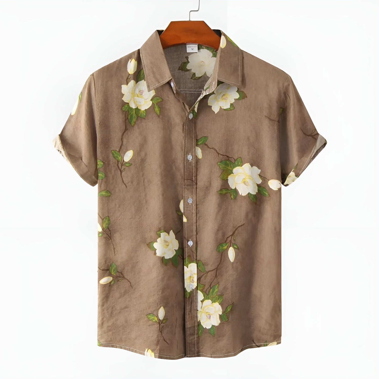Acosta Chemise Florale Décontractée à Manches Courtes Respirante, Polyvalente Pour L'Été Avec Col Classique