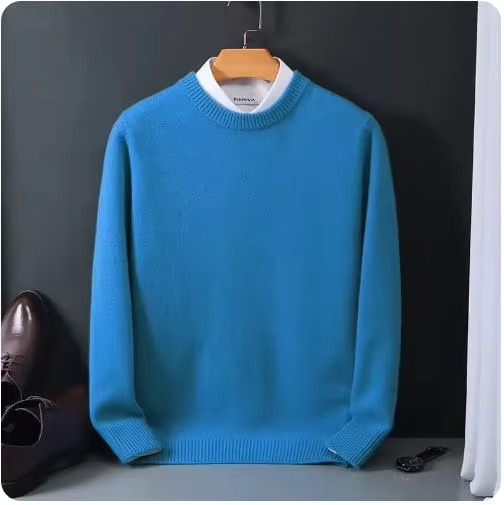 Amawinc Pull Homme Classique En Cachemire Et Laine Col Rond Bleu Marine Confort Raffiné Pour Une Chaleur Douce
