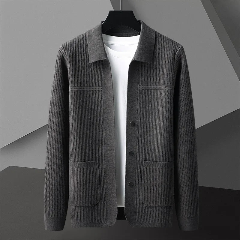 Cardigan Classique Marqen Pour Homme Léger En Tricot Avec Revers Net Poches Profondes Style Vintage Inspiré