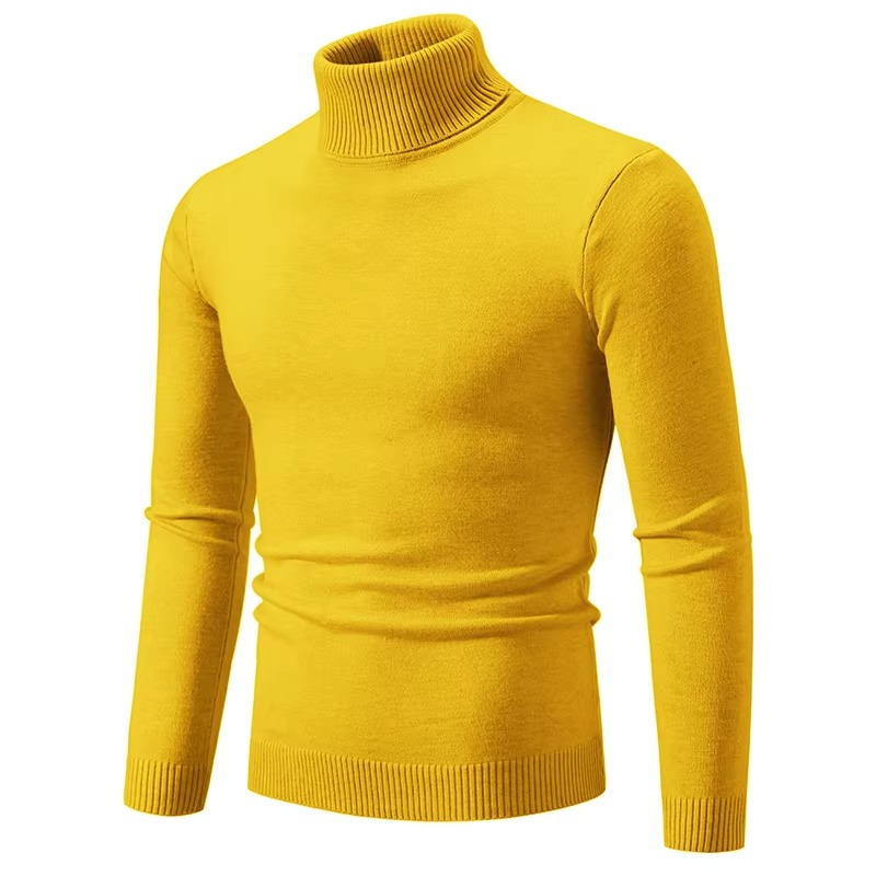 Amawinc Pull Col Roulé En Maille Épaisse Pour Hiver Coupe Slim Chaud Décontracté