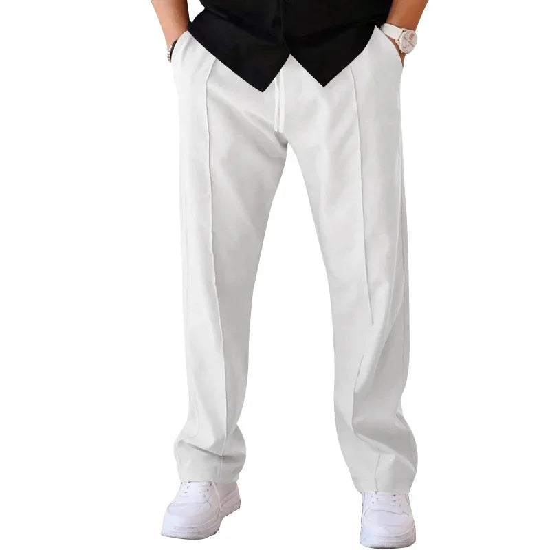 Pantalon Forme Décontractée Pour Hommes Amawinc Bleu Marine Pour Réunions D Affaires Et Événements Formels